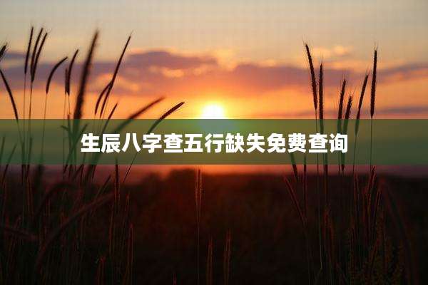 生辰八字查五行缺失免费查询