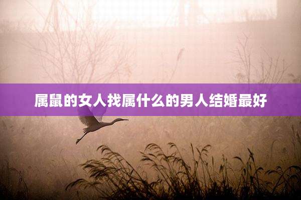 属鼠的女人找属什么的男人结婚最好