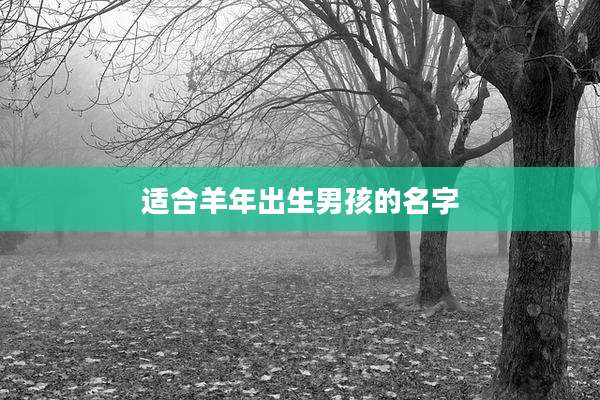 适合羊年出生男孩的名字