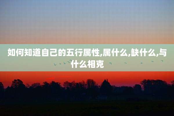 如何知道自己的五行属性,属什么,缺什么,与什么相克