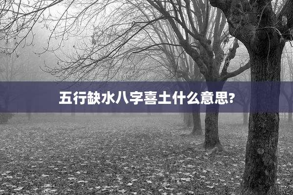 五行缺水八字喜土什么意思?