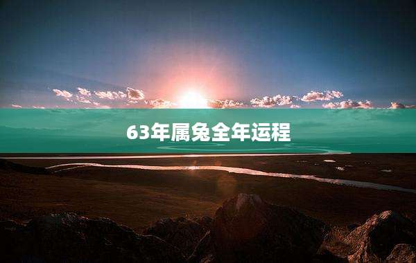 63年属兔全年运程