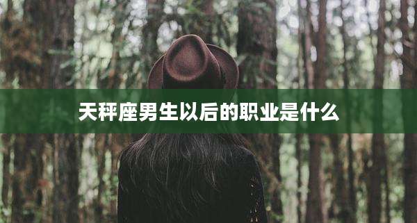 天秤座男生以后的职业是什么