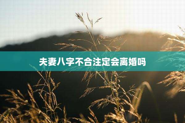 夫妻八字不合注定会离婚吗