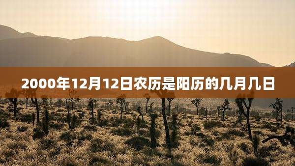 2000年12月12日农历是阳历的几月几日