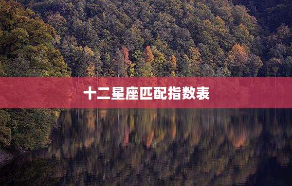 十二星座匹配指数表
