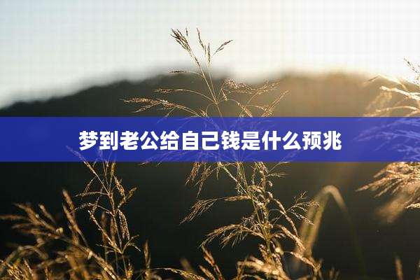 梦到老公给自己钱是什么预兆