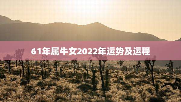 61年属牛女2022年运势及运程