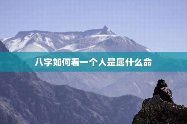 八字如何看一个人是属什么命