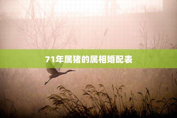 71年属猪的属相婚配表