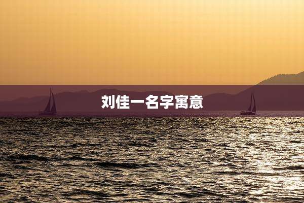 刘佳一名字寓意