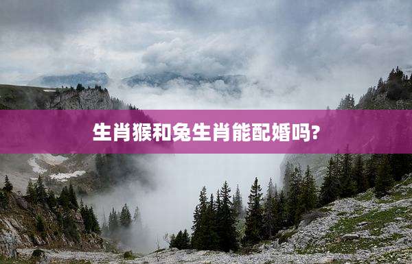 生肖猴和兔生肖能配婚吗?