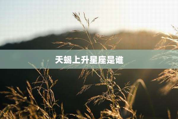 天蝎上升星座是谁