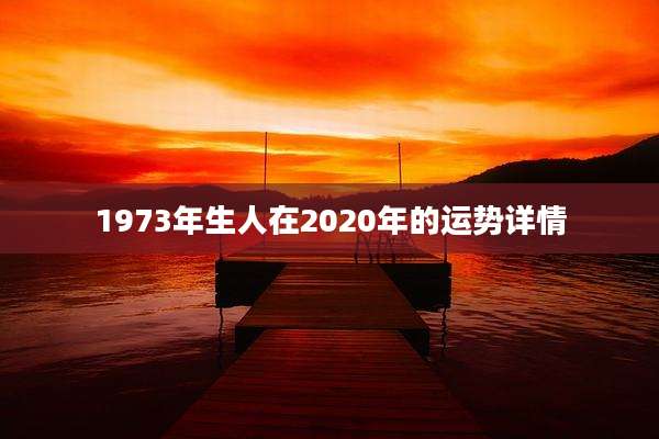 1973年生人在2020年的运势详情