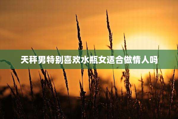 天秤男特别喜欢水瓶女适合做情人吗