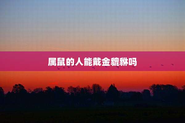 属鼠的人能戴金貔貅吗