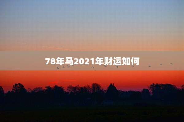 78年马2021年财运如何