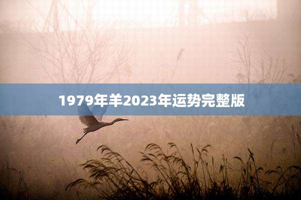 1979年羊2023年运势完整版
