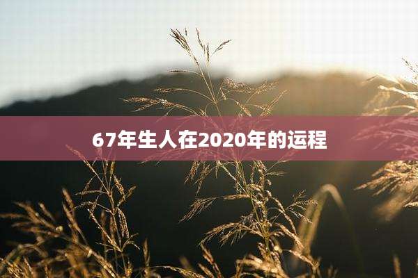 67年生人在2020年的运程