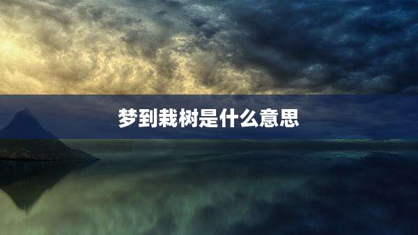 梦到栽树是什么意思