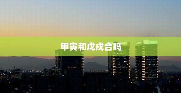 甲寅和戊戌合吗