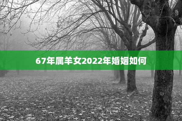 67年属羊女2022年婚姻如何