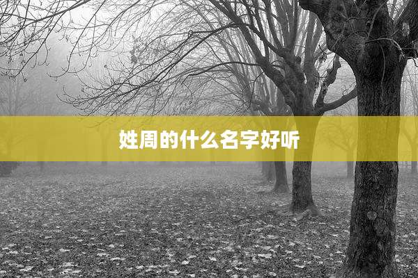 姓周的什么名字好听