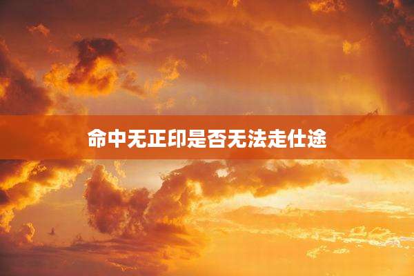 命中无正印是否无法走仕途