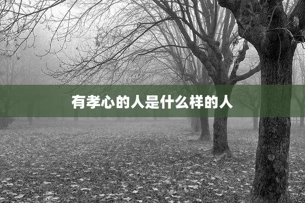有孝心的人是什么样的人