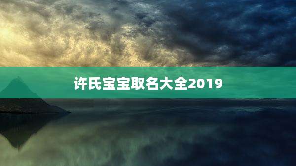 许氏宝宝取名大全2019