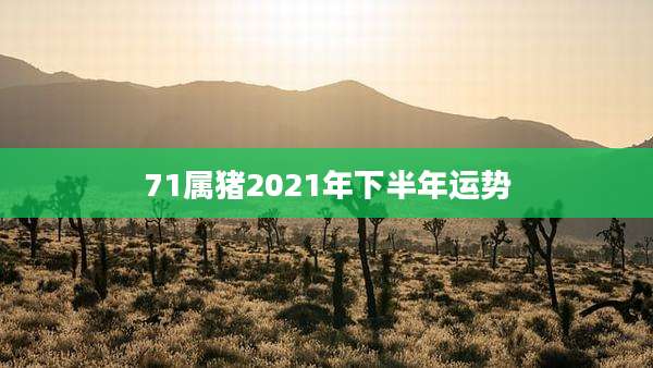 71属猪2021年下半年运势
