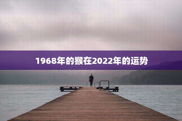 1968年的猴在2022年的运势