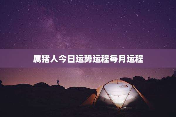 属猪人今日运势运程每月运程