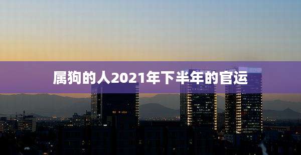 属狗的人2021年下半年的官运