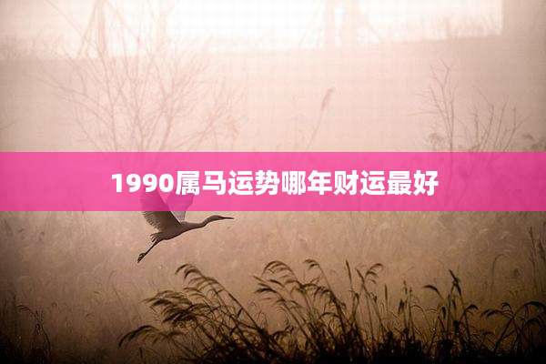 1990属马运势哪年财运最好