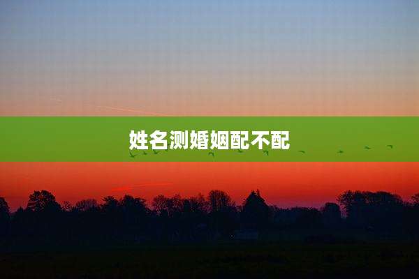 姓名测婚姻配不配