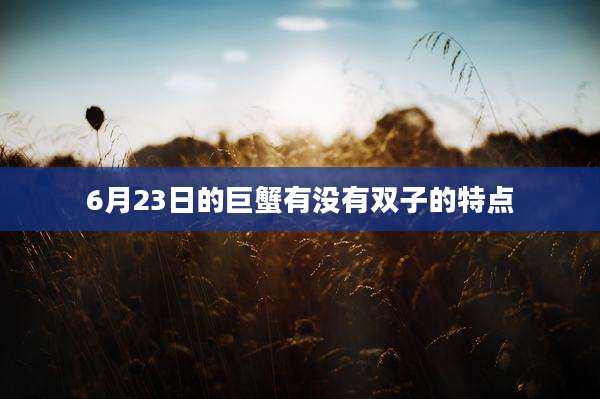 6月23日的巨蟹有没有双子的特点