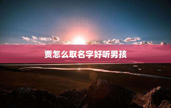 贾怎么取名字好听男孩