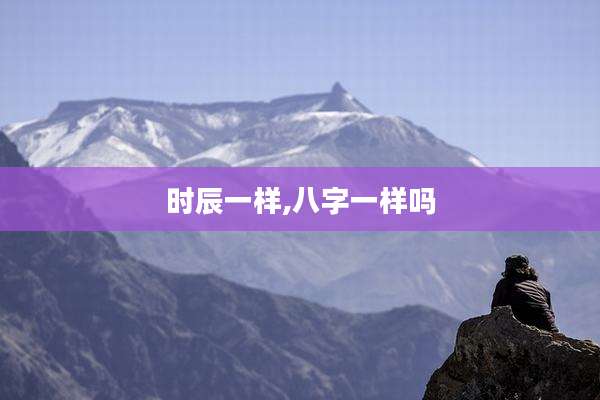 时辰一样,八字一样吗