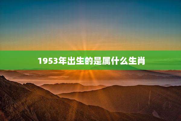 1953年出生的是属什么生肖