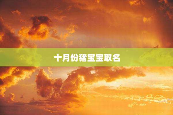 十月份猪宝宝取名