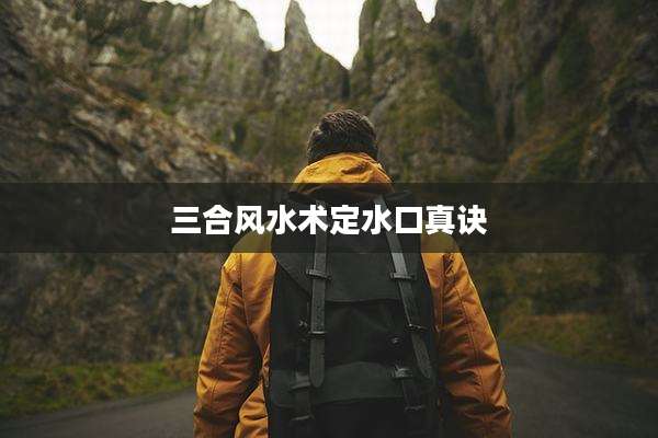 三合风水术定水口真诀