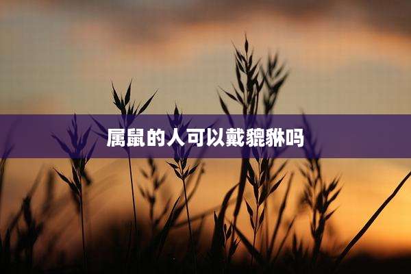 属鼠的人可以戴貔貅吗
