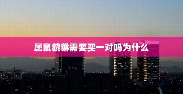 属鼠貔貅需要买一对吗为什么
