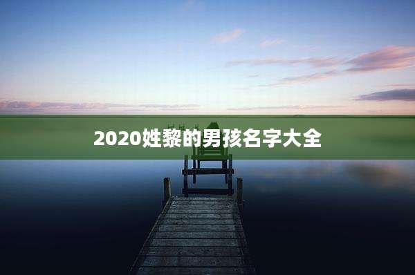 2020姓黎的男孩名字大全