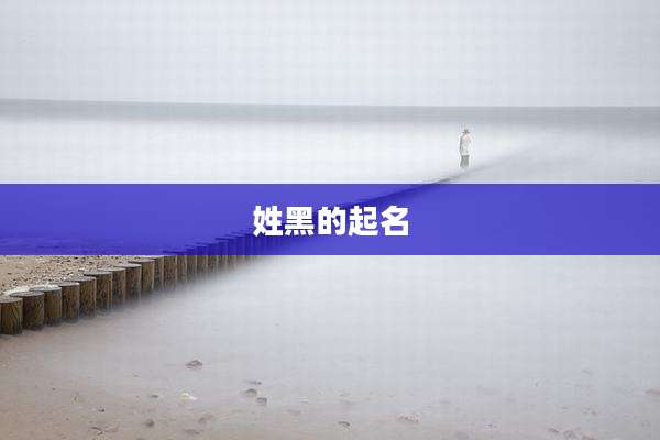 姓黑的起名