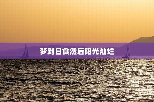 梦到日食然后阳光灿烂