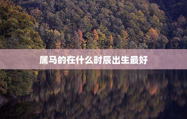 属马的在什么时辰出生最好
