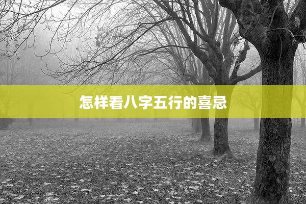 怎样看八字五行的喜忌
