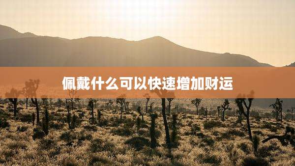 佩戴什么可以快速增加财运